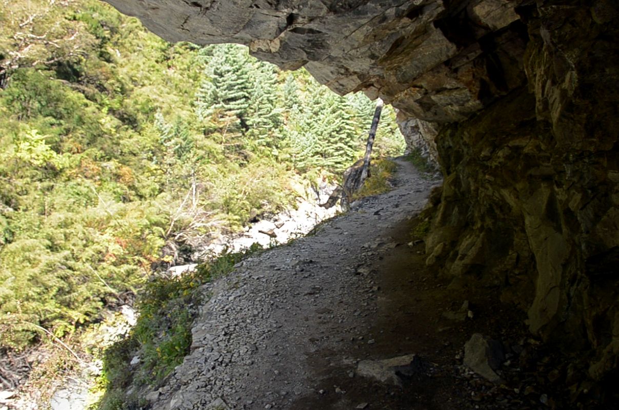 07 Trail Carved Out Of The Rock Next To The Nar Phu Khola On The Way To Dharamsala 